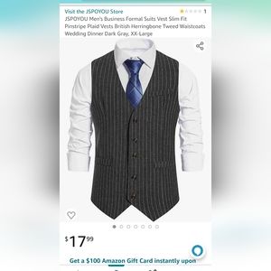 2xl pinstripe vest